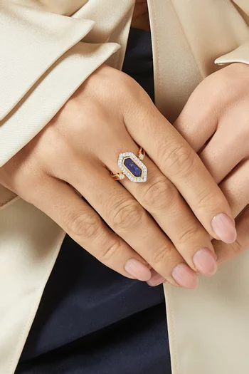 Hexagon Diamond Ring in 18kt Gold
