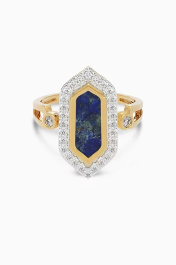 Hexagon Diamond Ring in 18kt Gold