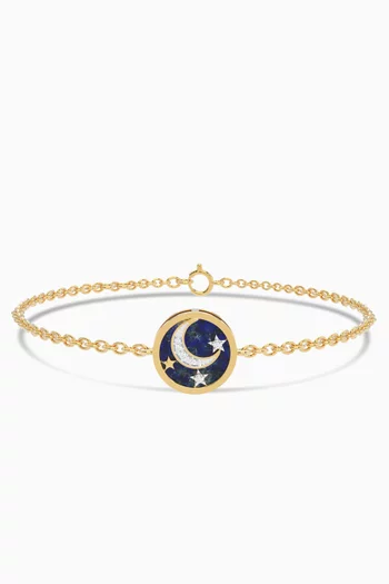 Crescent Diamond Bracelet in 18kt Gold