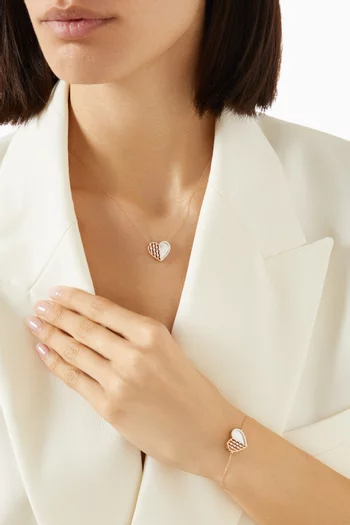Heart Diamond Necklace in 18kt Rose Gold