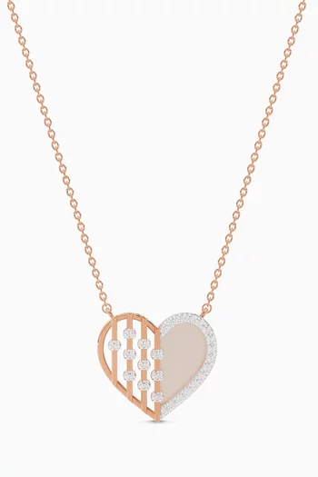 Heart Diamond Necklace in 18kt Rose Gold