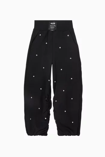 Crystal-embellished Sweatpants in Cotton-fleece
