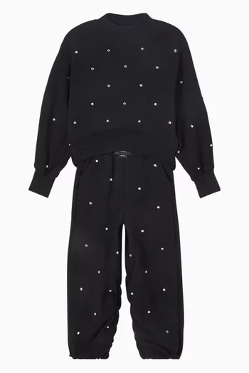 Crystal-embellished Sweatshirt in Cotton-fleece