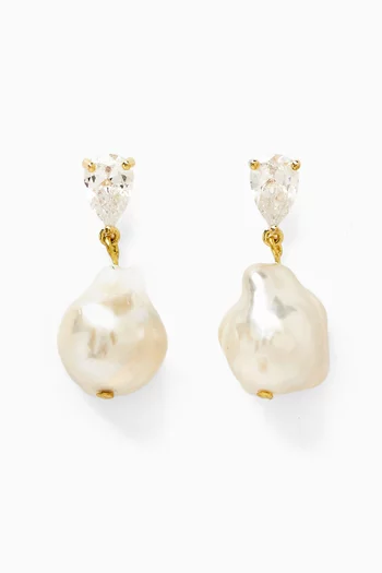 Mimi Pearl Earrings in 18kt Gold-plating