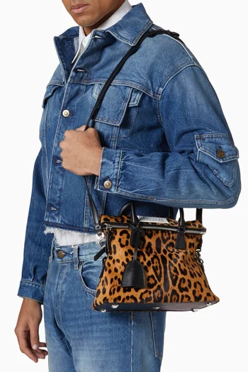 Mini 5AC Classique Top-handle Bag in Leopard-printed Calf Hair
