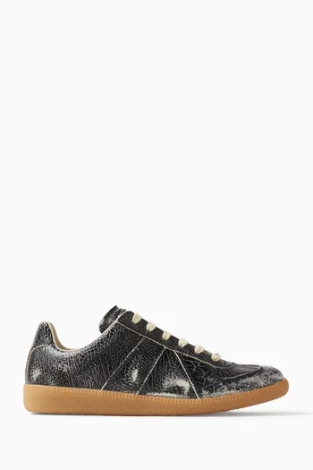 Replica Sneakers in Cracked Leather