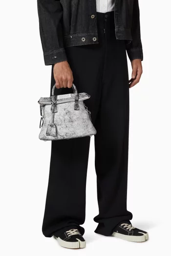Mini 5AC Top-handle Bag in Textured-Leather
