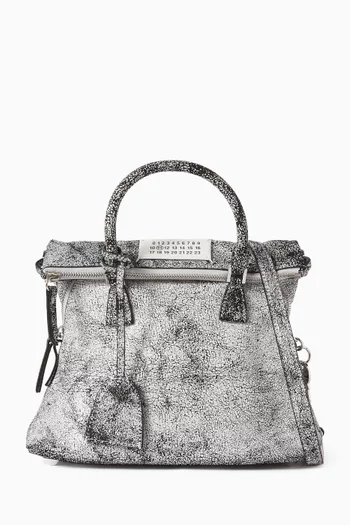 Mini 5AC Top-handle Bag in Textured-Leather