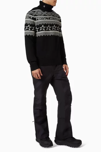 سترة بنقشة فير آيل صوف مارينو