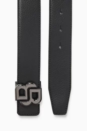 B Icon Reversible Belt in Leather