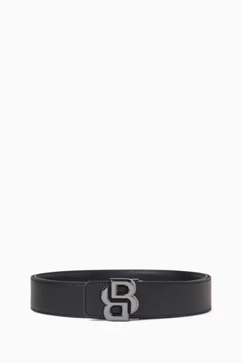 B Icon Reversible Belt in Leather