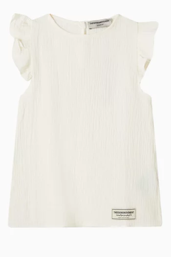 Ruffle Top in Organic Cotton Gauze