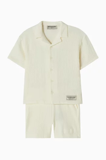 Relaxed Shorts in Seersucker Jersey