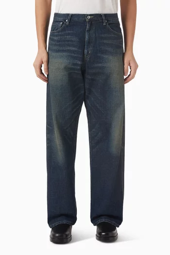 DP Wide Pants in Washed Denim