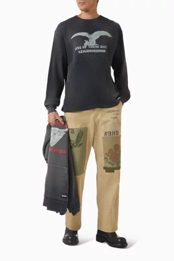 x OOTD Crewneck Sweatshirt in Waffle-knit