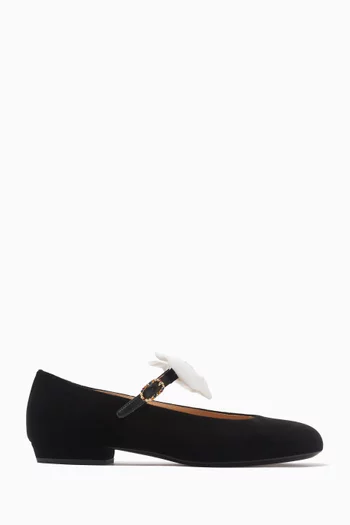 Bow Gripoix Mary Jane Flats in Velvet