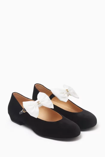 Bow Gripoix Mary Jane Flats in Velvet