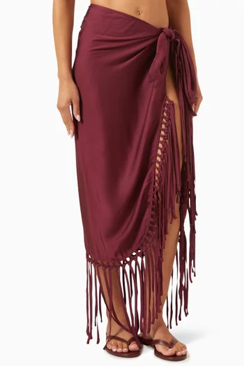 Elara Fringe Pareo in Rayon