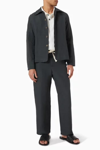 Elasticated Pants in Linen