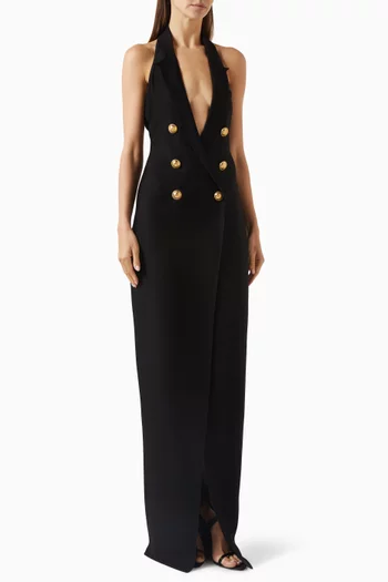 Button Tailored Knit Dress