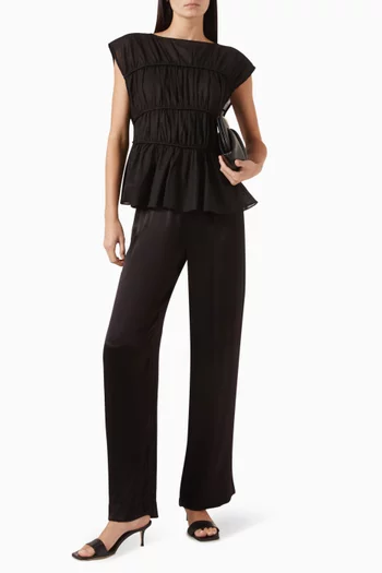 Flynn Tiered Top in Linen-cotton