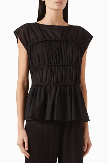 Flynn Tiered Top in Linen-cotton