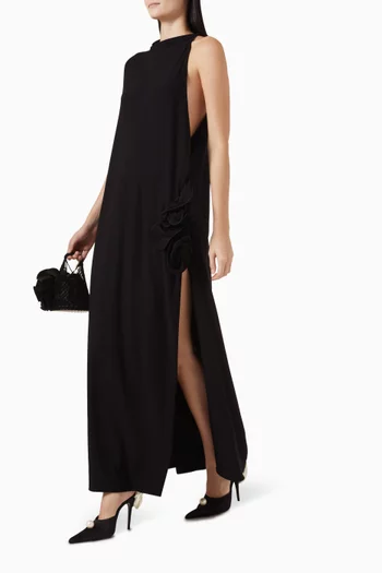 One-shoulder Cape Maxi Dress