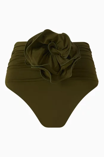 Flower Appliqué Bikini Briefs