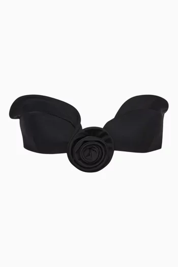 Rose-detail Bandeau Bikini Top