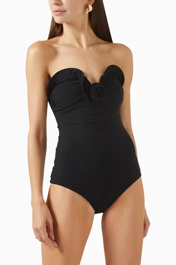 Sculpted-rose Bustier One-piece Swimsuit