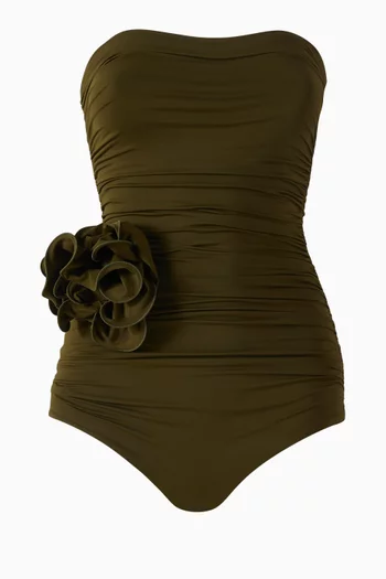 Flower-appliqué One-piece Swimsuit