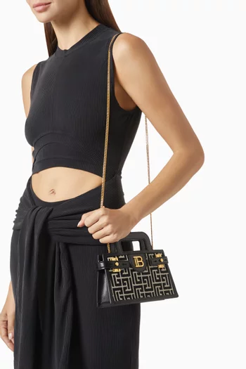 Small B-Buzz Top-handle Bag in Monogram Jacquard