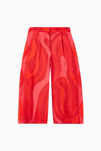 بنطال بنقشة تجريدية فيسكوز