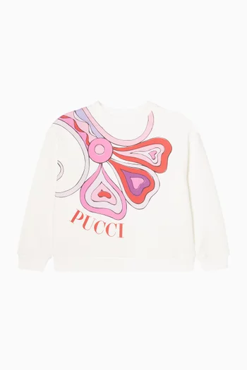 Floral Sweatshirt in Cotton Jersey