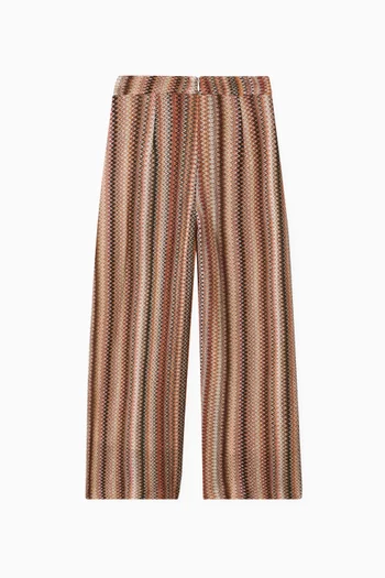 Micro Chevron Pants in Knit Fabric