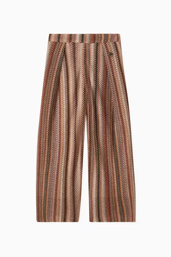 Micro Chevron Pants in Knit Fabric