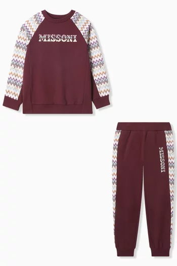 Chevron Printed Tracksuit Set