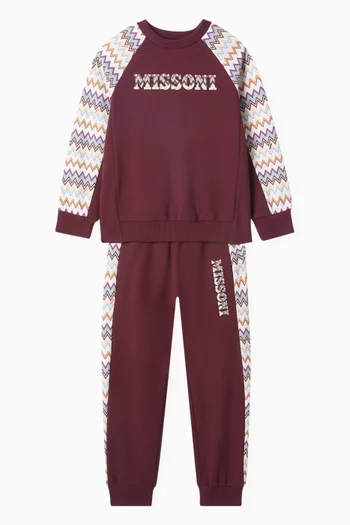 Chevron Printed Tracksuit Set
