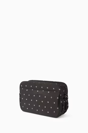 BU CHANGING BAG, WITH BOSS ALLOVER, BRANDED BADGE. CHANGING MAT + 2 STROLLER STRAPS + REMOVABLE STRAP BRANDED JACQUARD.:BLK:One Size|218558338