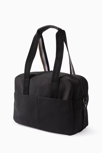 BU CHANGING BAG W TRICOLOR BRANDED PRINT ON FRONT. CHANGING MAT + 2 STROLLER STRAPS + REMOVABLE STRAP:BLK:One Size|218558355