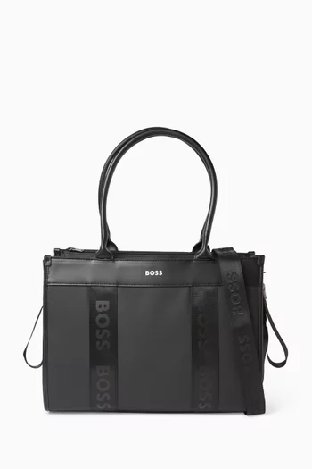 BU CHANGING BAG TOTE BAG, IN MAT SILICONE BRAND WITH BRANDED PRINT. CHANGING MAT + 2 STROLLER STRAPS + REMOVABLE STRAP:BLK:One Size|218558586