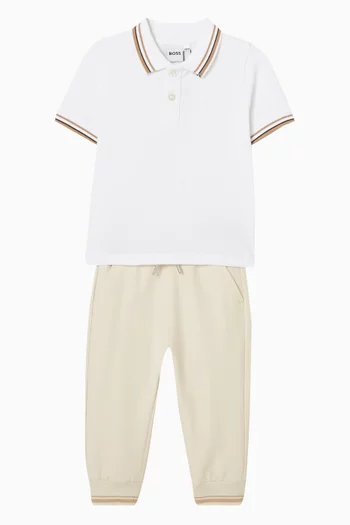 Stripe Polo Shirt in Cotton-piqué