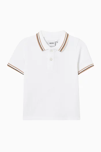Stripe Polo Shirt in Cotton-piqué