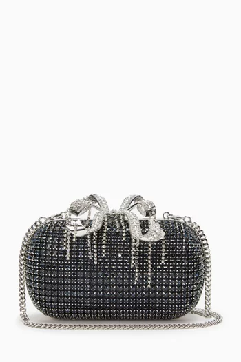 Crystal-embellished Chainmail Clutch Bag