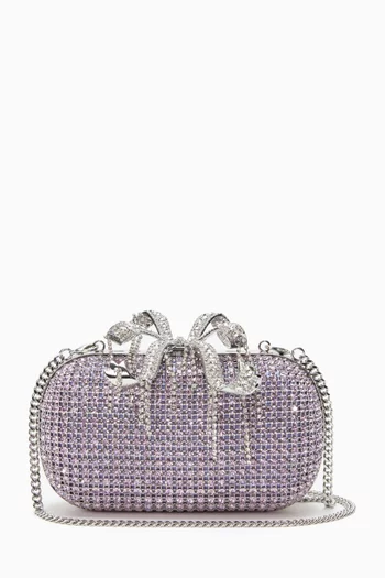 Crystal-embellished Chainmail Clutch Bag