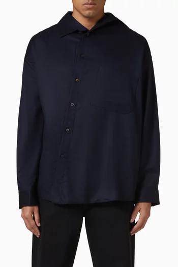 La Chemise Cuadro Shirt in Virgin Wool
