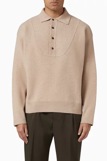 La Maille Vareuse Pallone Sweater in Wool & Cashmere