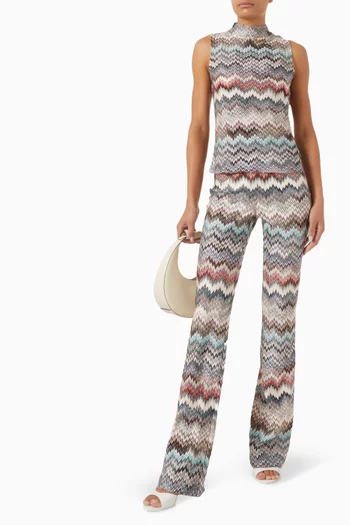 Snake-pattern Knit Top in Viscose
