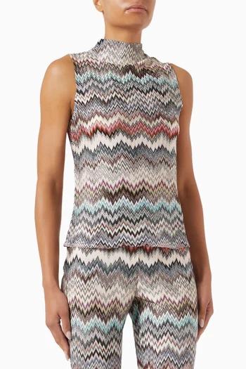 Snake-pattern Knit Top in Viscose