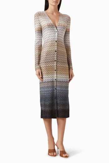 كارديغان منسوج بفتحة رقبة على شكل حرف V‏